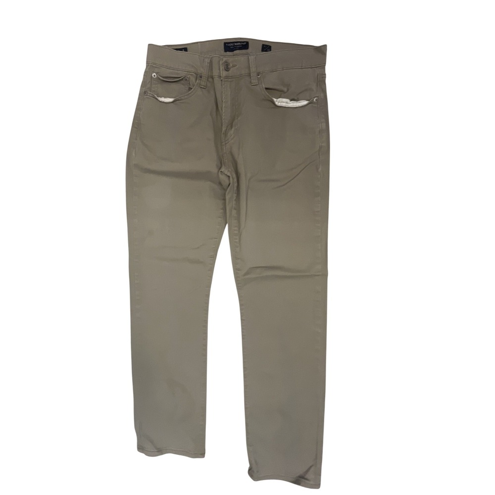 Lucky Brand‎ 121 Slim Straight Mens Tan Khaki Stretch Pants 31x30